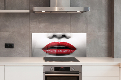 Moderne keuken achterwand Rode vrouw met rode lippen