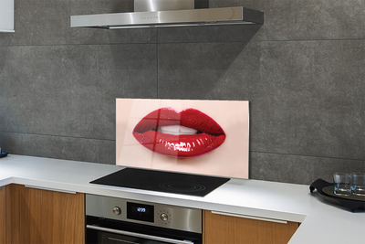 Moderne keuken achterwand Rode lippen