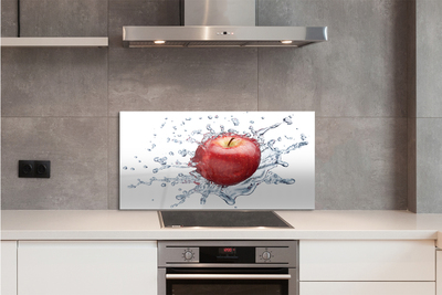 Spatplaat keuken glas Rode appel in water
