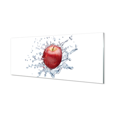Spatplaat keuken glas Rode appel in water