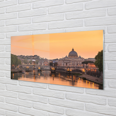 Spatplaat keuken Rome sunset bridges river-gebouwen