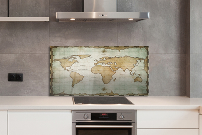 Keuken achterwand glas met print Gegolfde kaart