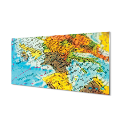 Keuken achterwand glas met print Wereldkaart