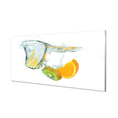 Spatplaat keuken glas Water kiwi orange