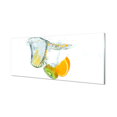 Spatplaat keuken glas Water kiwi orange