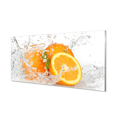 Spatplaat keuken glas Sinaasappelen in water