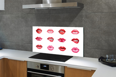 Moderne keuken achterwand Rode en roze lippen