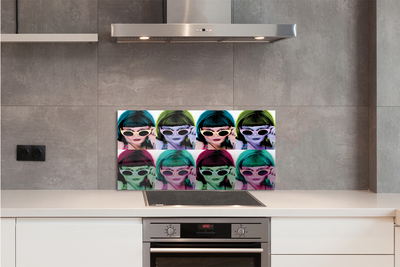 Moderne keuken achterwand Vrouw kleurrijke haarglazen