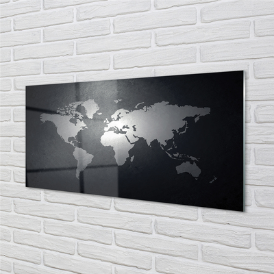 Keuken achterwand glas met print Zwarte achtergrond. Witte kaart