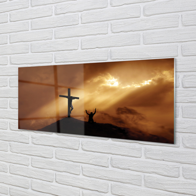 Keuken achterwand glas met print Licht jezus kruis