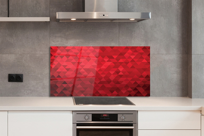 Glazen keuken achterwand Rood driehoeken patroon
