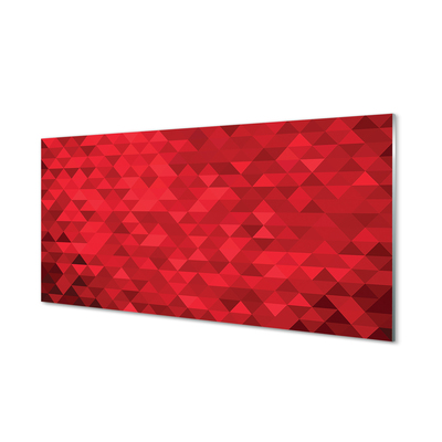 Glazen keuken achterwand Rood driehoeken patroon