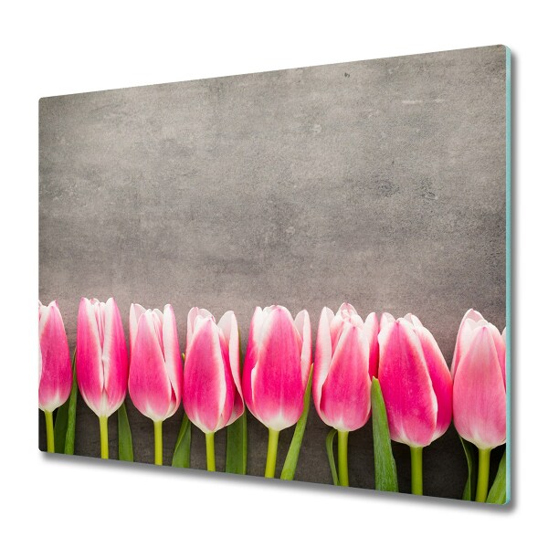 Fornuis afdekplaat Roze tulpen