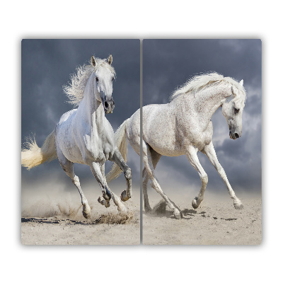 Snijplank van glas Wit paarden strand