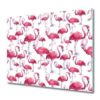 Snijplank van glas Flamingo's