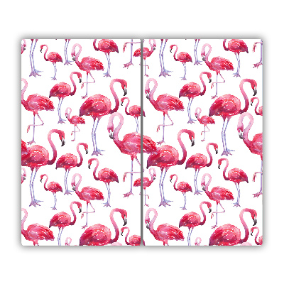 Snijplank van glas Flamingo's