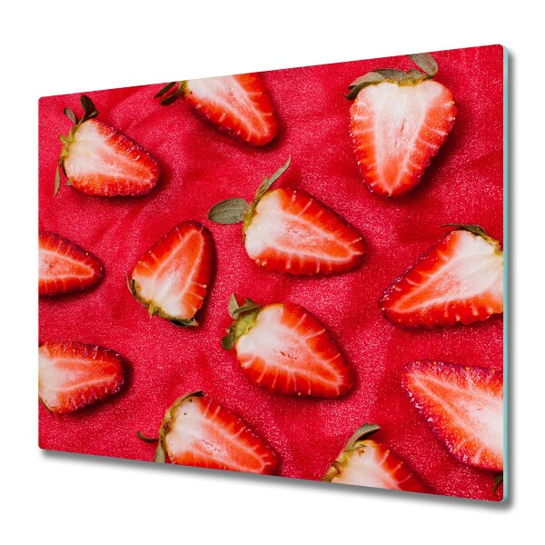 Glazen snijplank Gesneden aardbeien