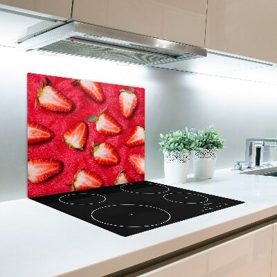 Glazen snijplank Gesneden aardbeien