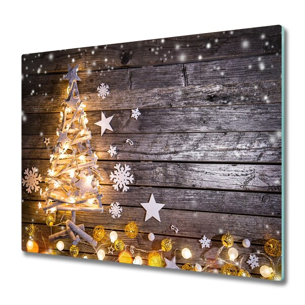 Glazen snijplank Verlichte kerstboom