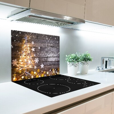 Glazen snijplank Verlichte kerstboom