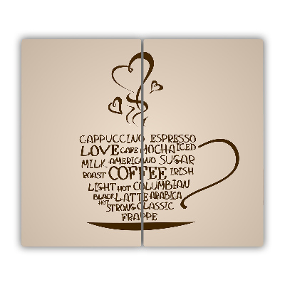 Snijplank van glas Kop koffie