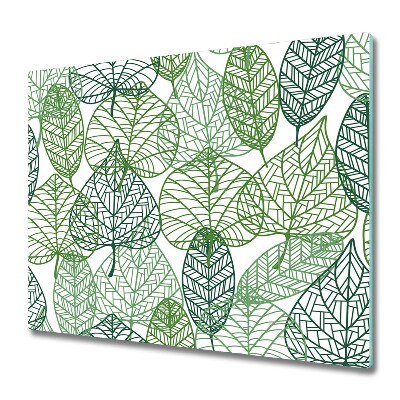 Snijplank glas Groen bladerenpatroon