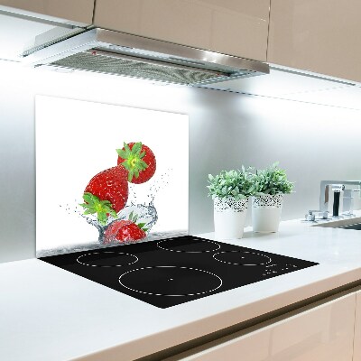Fornuis afdekplaat Dalende aardbeien