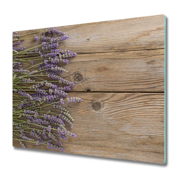 Fornuis afdekplaat Lavendel op hout