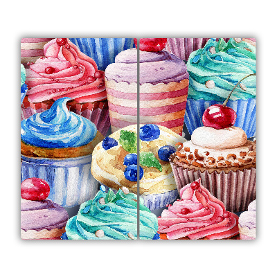 Snijplank glas Kleurrijke muffins