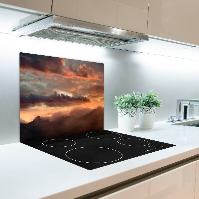 Snijplank glas Zonsondergangbergen