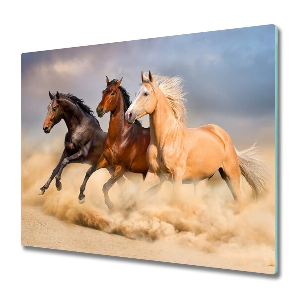 Snijplank glas Paarden in galop
