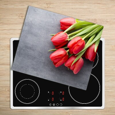 Afdekplaat voor kookplaat Rode tulpen