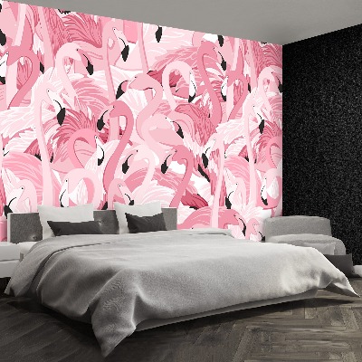 Fotobehang Roze flamingo's