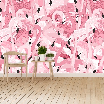 Fotobehang Roze flamingo's