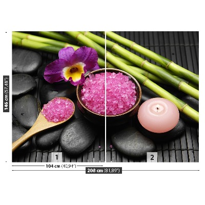 Zelfklevend fotobehang Orchidee steen zen