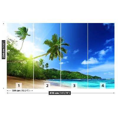 Fotobehang Strand in seychellen