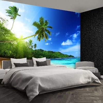 Fotobehang Strand in seychellen