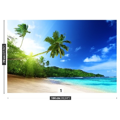 Fotobehang Strand in seychellen