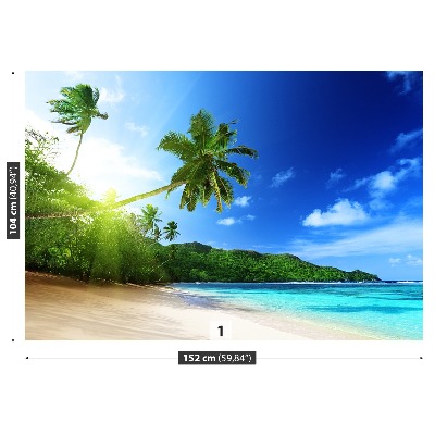 Fotobehang Strand in seychellen