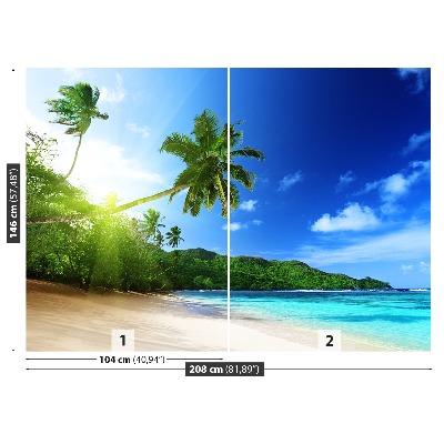 Fotobehang Strand in seychellen