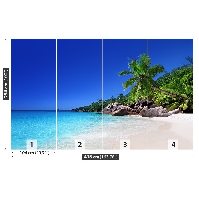 Fotobehang Seychellen beach