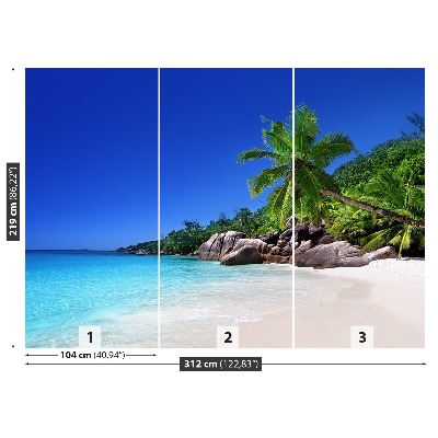 Fotobehang Seychellen beach