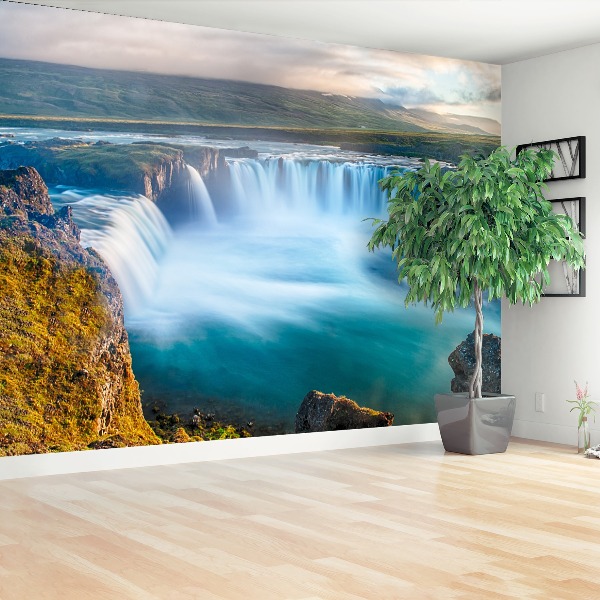 Fotobehang Waterval ijsland