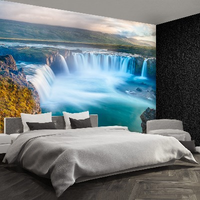 Fotobehang Waterval ijsland