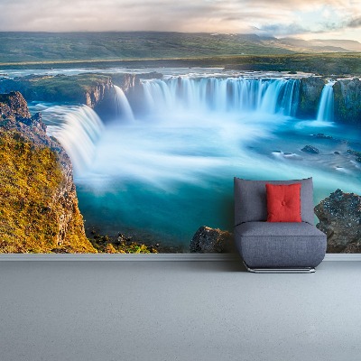 Fotobehang Waterval ijsland