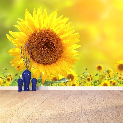 Zelfklevend fotobehang Gele zonnebloemen