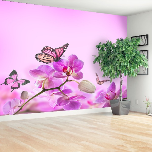 Zelfklevend fotobehang Orchidee vlinder