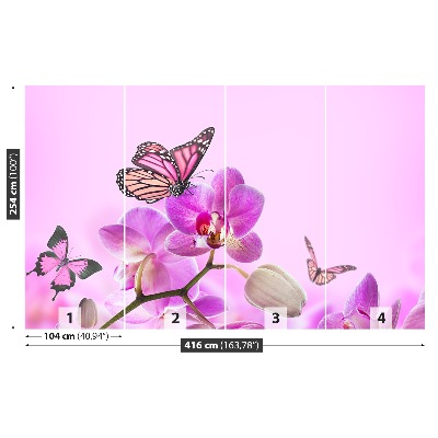 Zelfklevend fotobehang Orchidee vlinder