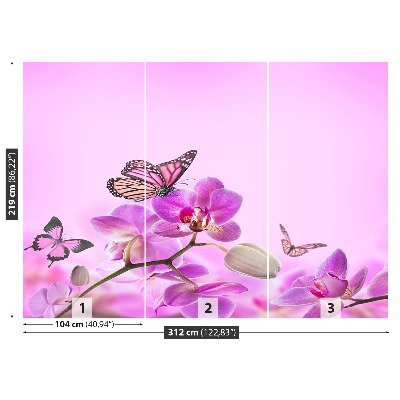 Zelfklevend fotobehang Orchidee vlinder