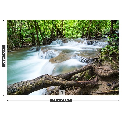 Fotobehang Waterval in het bos